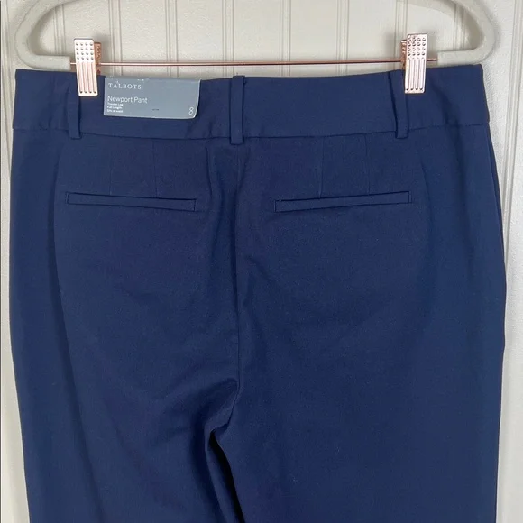 New Talbots Newport Pant Trouser Leg Full Length Navy Blue Size 8 - Picture 6 of 13